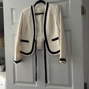Off-white with black trim jacket from Cato’s